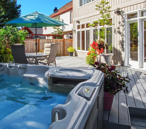 Hot Tub in Backyard Shade Rochester Hills