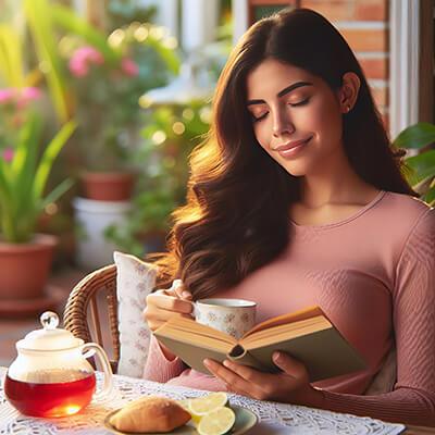 cozy patio reading nook